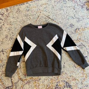 Color Blocked Modern Sweater Black, Grey and White